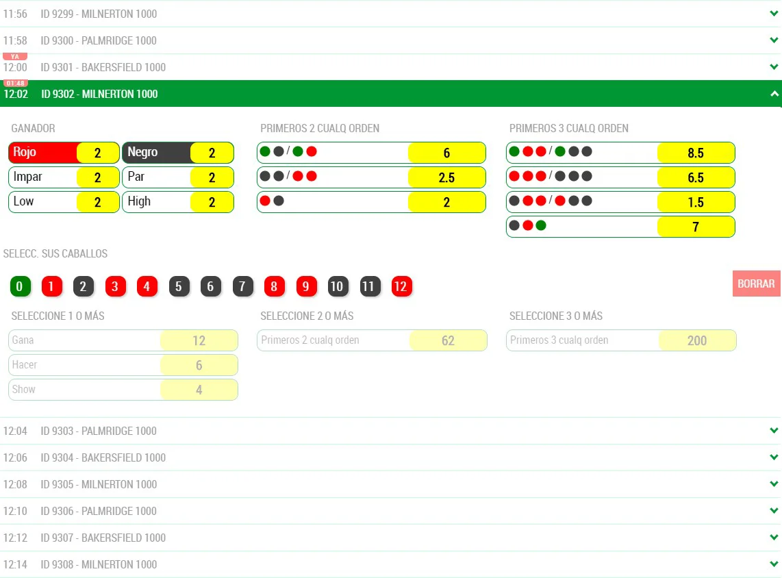 Regla Racing Roulette 1